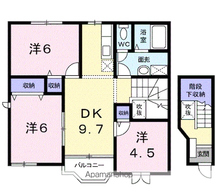 和歌山県日高郡日高町大字高家[3DK/65.98m2]の間取図