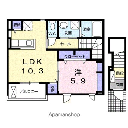 ＫａｏｒｕＡ[1LDK/45.13m2]の間取図