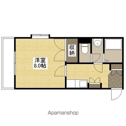 広島県広島市安佐北区可部８丁目[1K/24.4m2]の間取図