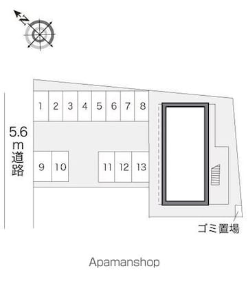 レオパレスむさし野[1K/19.87m2]の配置図