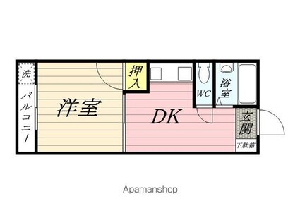 ベルフォーレ武蔵野台[1DK/27m2]の間取図