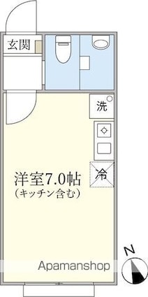 東京都中野区江原町１丁目[1R/15.25m2]の間取図