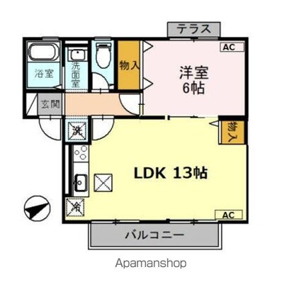 ピシックＫⅡ[1LDK/45.03m2]の間取図