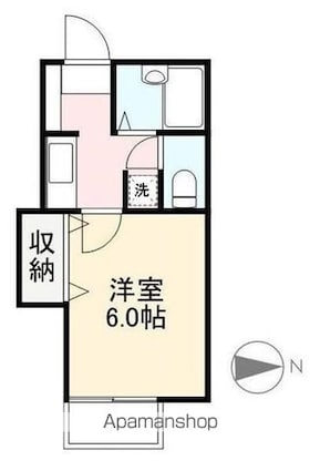 メゾンブランシェ[1K/20.25m2]の間取図