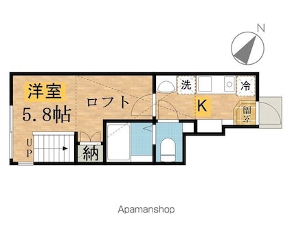 東京都八王子市石川町[1K/28.89m2]の間取図