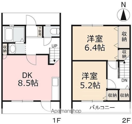 Ｌａ・Ａｋｉ[2DK/55.57m2]の間取図