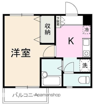 カーサ仏生山[1K/23.22m2]の間取図