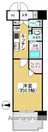 セントヒルズ住吉レジデンス[1K/30.3m2]の間取図
