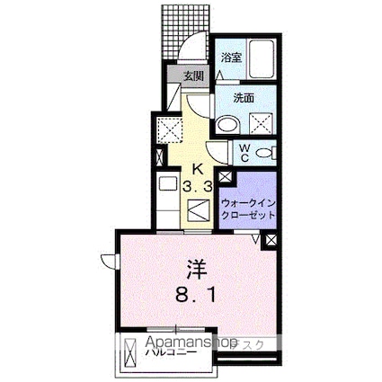 和歌山県和歌山市有本[1K/31.79m2]の間取図