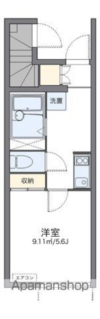 レオネクストルミエール北沢[1K/20.44m2]の間取図