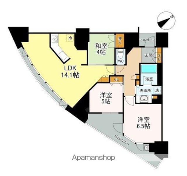 ザ・パークハウス広島駅前通り[3LDK/80.34m2]の間取図