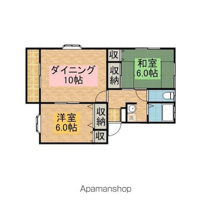 茨城県神栖市神栖１丁目[2DK/51.75m2]の間取図