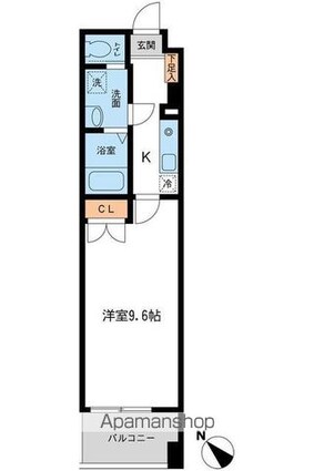 フィオーレ月島[1K/29.04m2]の間取図