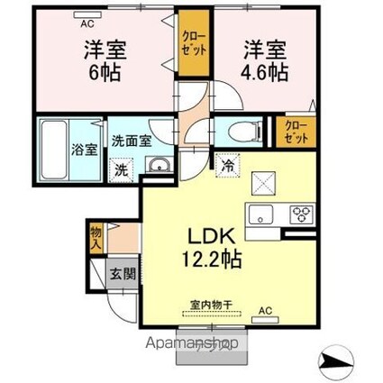 リヤンＡＪⅢ[2LDK/52.84m2]の間取図