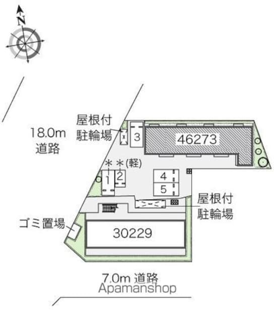レオネクストピスティス[1K/26m2]の配置図