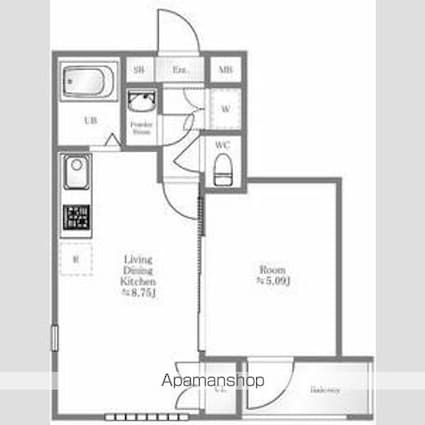 パレ・ホームズ新橋[1LDK/31.31m2]の間取図