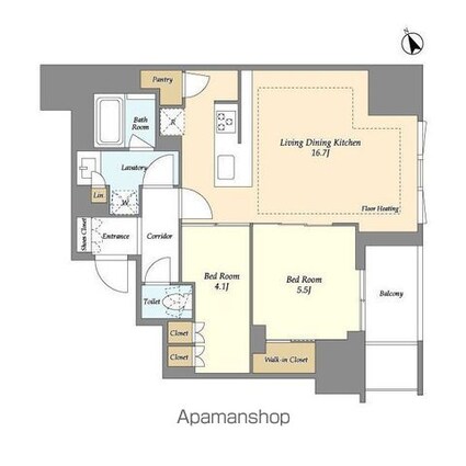 オアーゼ日暮里レジデンス[2LDK/63.15m2]の間取図