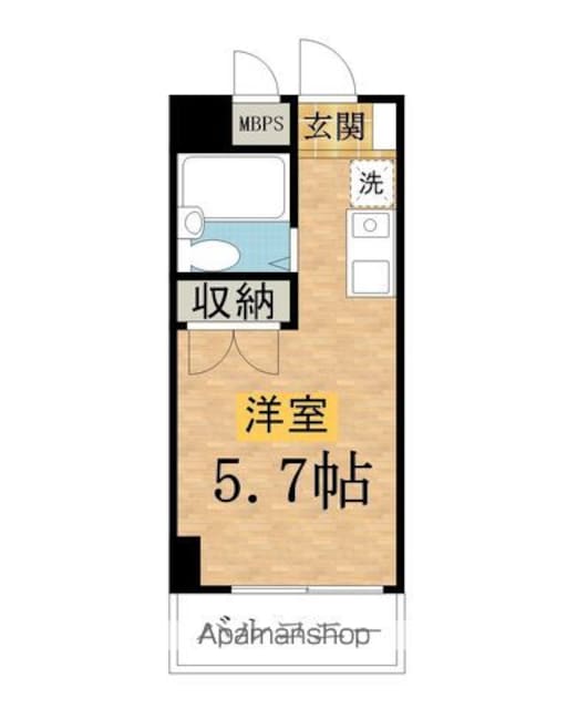 エステート大浦[1R/17m2]の間取図