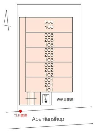香川県高松市福岡町３丁目[1K/28.22m2]の配置図