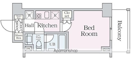 エスティメゾン中野[1K/21.56m2]の間取図