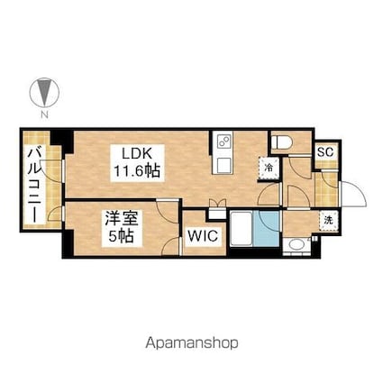 プレサンス丸の内サージュ[1LDK/42.75m2]の間取図