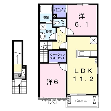 フェリーチェ[2LDK/57.63m2]の間取図