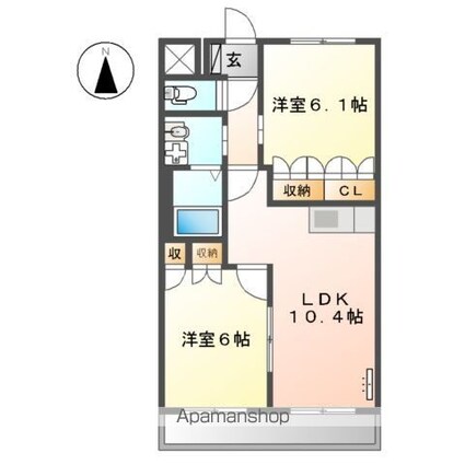 ハッピースタイルＢ[2LDK/51.3m2]の間取図