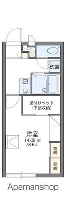 レオパレスなぐさ[1K/23.18m2]の間取図