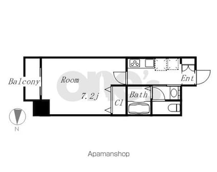 愛知県名古屋市中区新栄１丁目[1K/25.6m2]の間取図