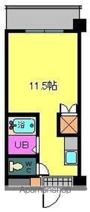オクトワール松山中村[1R/20.66m2]の間取図