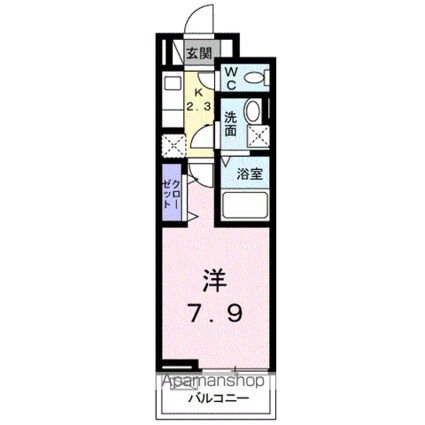 エクセロン[1K/26.09m2]の間取図