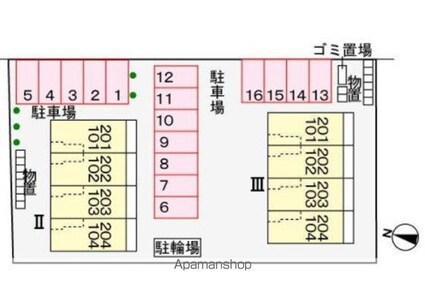 プラシードⅢ[1LDK/42.04m2]の配置図