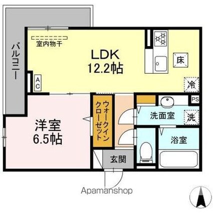 ＴＨＲＥＥ[1LDK/45.87m2]の間取図