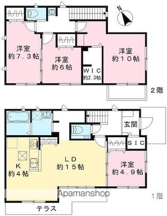 仮称）Ｎｏｖガーデンハウス谷田部ＡＢＣＤＥ棟[4LDK/115.48m2]の間取図