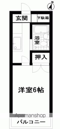 アパートメントＦ[1K/19.83m2]の間取図