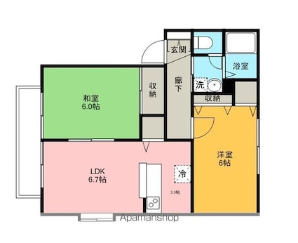 プレミールメゾン[2LDK/52.75m2]の間取図