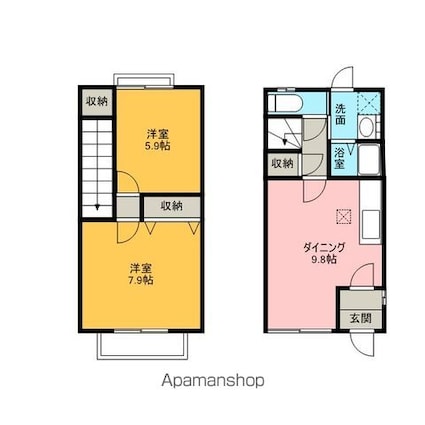 ＡＰＰＬＡＵＳＥ[2LDK/59.62m2]の間取図