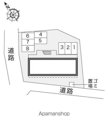 レオパレスカスミ[1K/20.28m2]の配置図