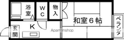 栄谷ハイツⅢ[1K/19.8m2]の間取図