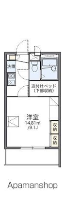 レオパレスエンゼル松原[1K/23.18m2]の間取図