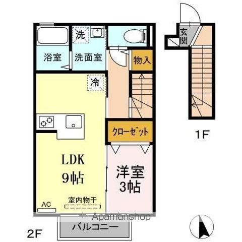 【昭島市宮沢町のアパートの間取り】