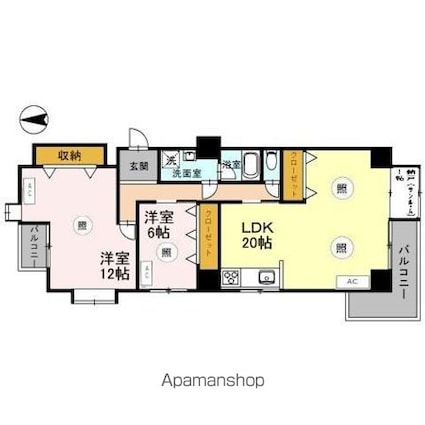 ファミール五反田[2LDK/88.86m2]の間取図