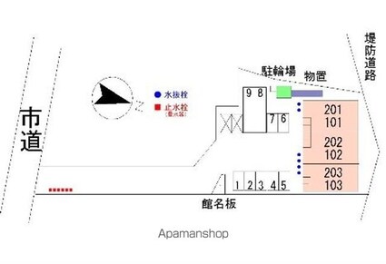 ヴィラヴェール[2LDK/56.47m2]の配置図