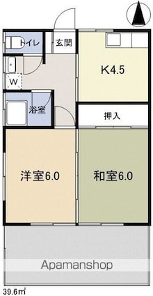 長野県松本市大字里山辺[2K/39.6m2]の間取図