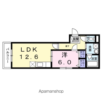 ヴィレッジ　キール[1LDK/47.39m2]の間取図