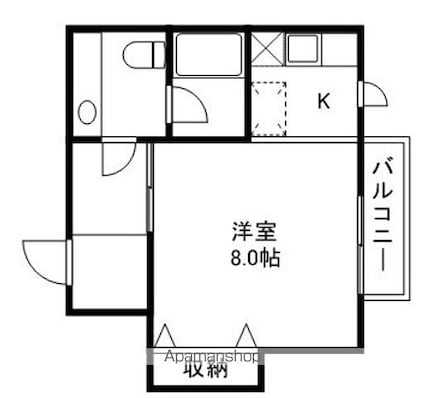 ルミエール芹[1K/26.8m2]の間取図