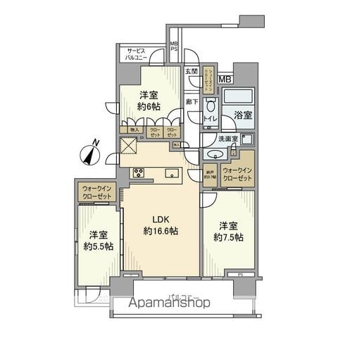 クレヴィア新宿若松町の間取り写真