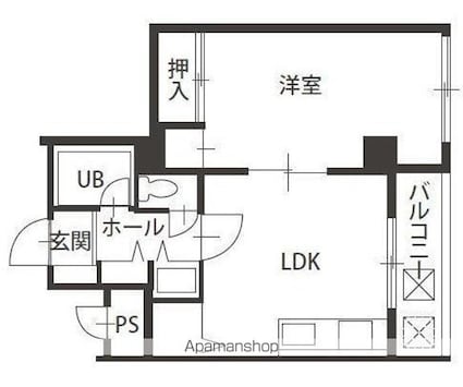 高橋ビル[1LDK/37.62m2]の間取図