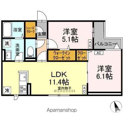 【（仮）ＤーＲＯＯＭ東四つ木Ｄの間取り】