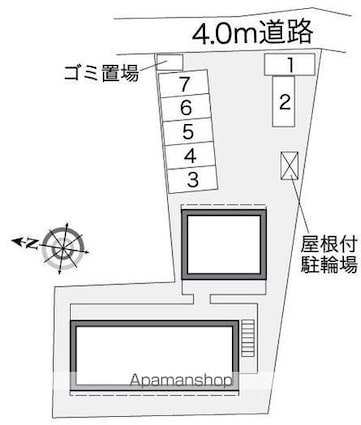 レオパレスヴァンフォレスタ[1K/19.87m2]の配置図